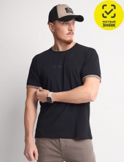 Футболка - CLE Футболка муж. 562144/03г_п (чёрный/т.бежевый) Футболка - CLE Футболка муж. 562144/03г_п (чёрный/т.бежевый)