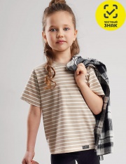 Футболка - CLE Футболка дев. 867272кдн (бежевый/молочный) Футболка - CLE Футболка дев. 867272кдн (бежевый/молочный)