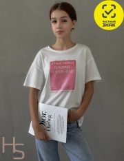 Футболка - 6009HW-20K-6 Футболка для девочки (Белый) Футболка - 6009HW-20K-6 Футболка для девочки (Белый)